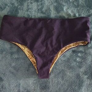 Acacia Purple High-Waisted Cheeky Bikini Bottoms